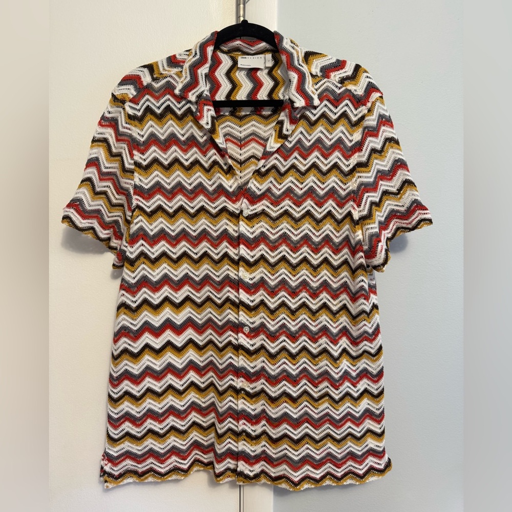 ASOS knit mesh button up shirt